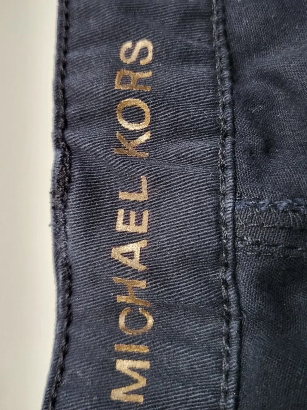 Michael Kors Womens Pants 10 Stretch Chino Twill Tapered Zip-Ankle Navy Blue